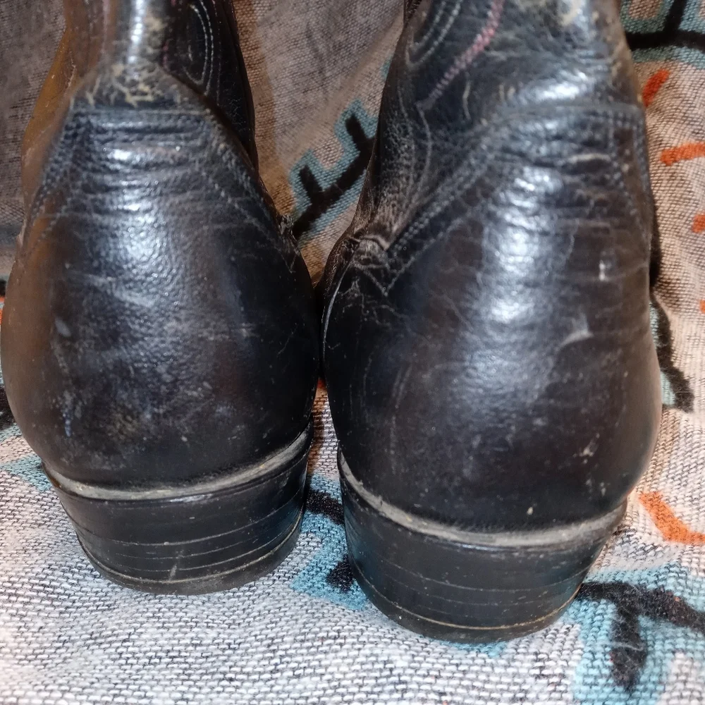 Vintage 1970s Mens Black Cowboy Boots_5